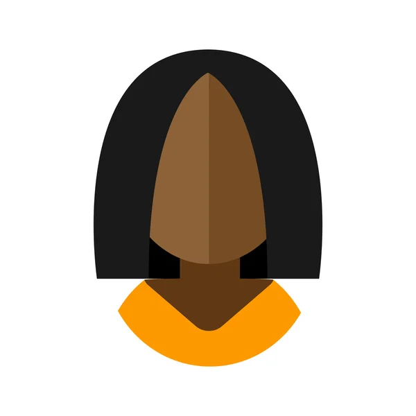 Avatar icono plano mujer negro — Vector de stock