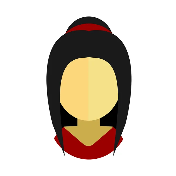 Aziatische vrouw platte pictogram avatar — Stockvector