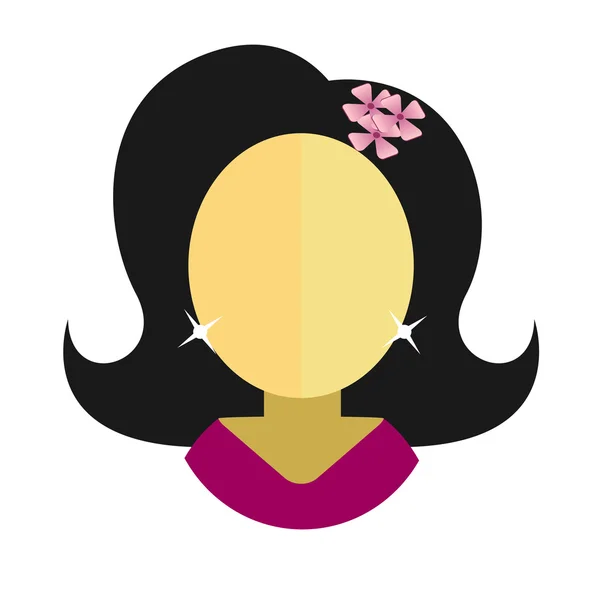Ázsiai nő lapos ikon avatar — Stock Vector