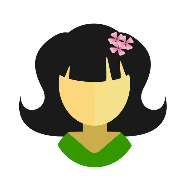 Mujer asiática icono plano avatar — Vector de stock