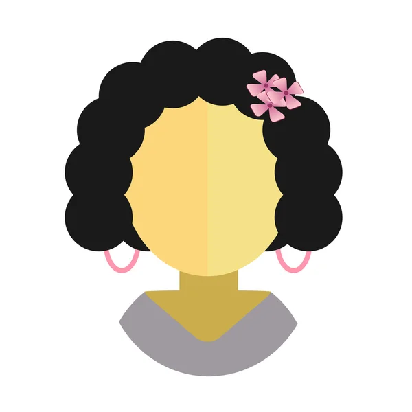 Asyalı kadın düz simgesi avatar — Stok Vektör