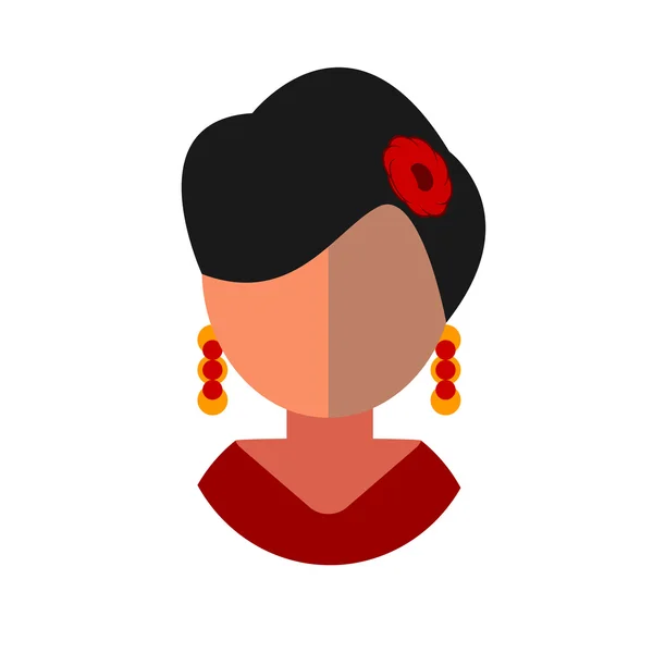 Femme latine plat icône avatar — Image vectorielle