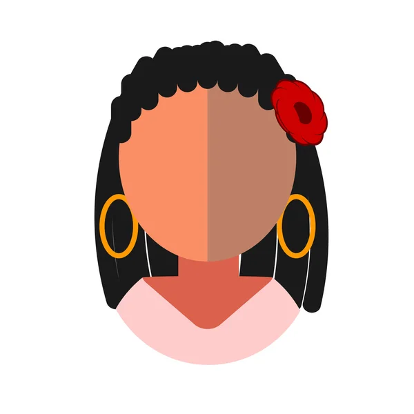 Mujer latina icono plano avatar — Vector de stock