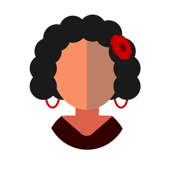 Mujer latina icono plano avatar — Vector de stock