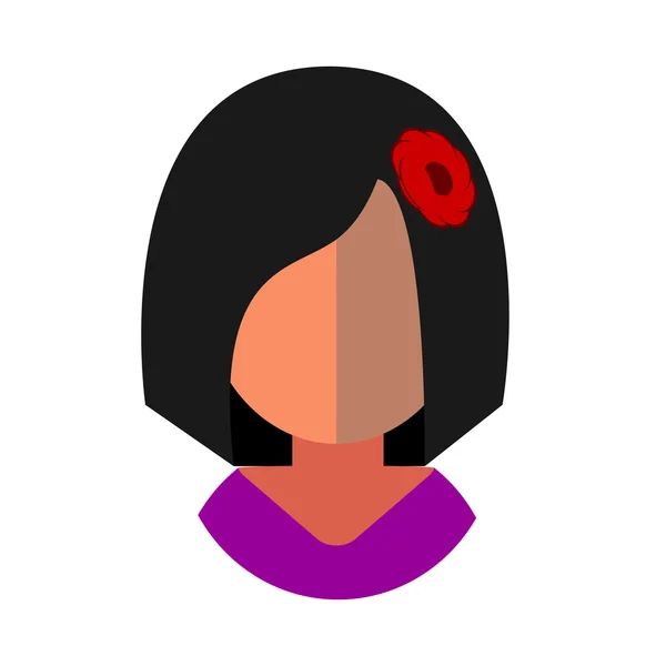 Femme latine plat icône avatar — Image vectorielle