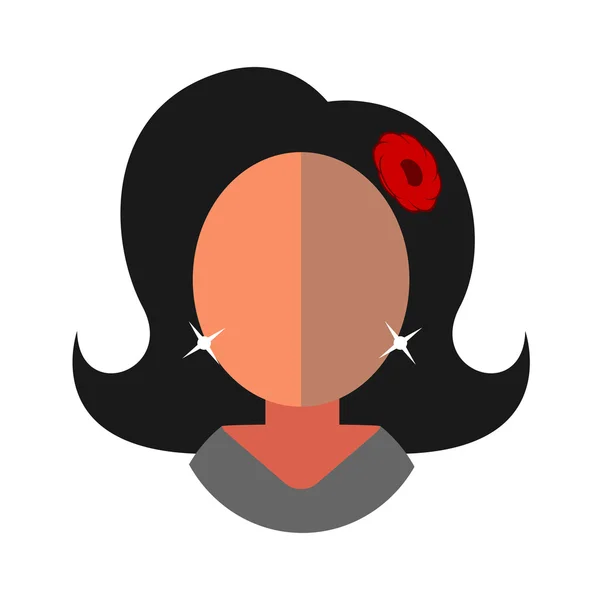 Mujer latina icono plano avatar — Vector de stock