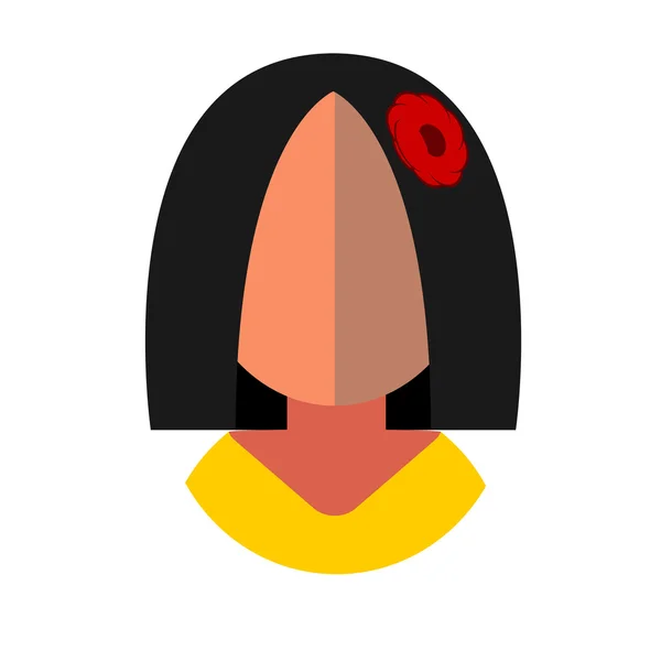 Mujer latina icono plano avatar — Vector de stock