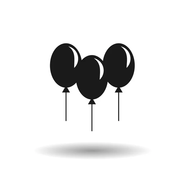 Plochý černý balónek — Stockový vektor