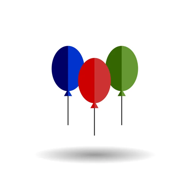 Ícone de vetor plano balão de cor no branco —  Vetores de Stock