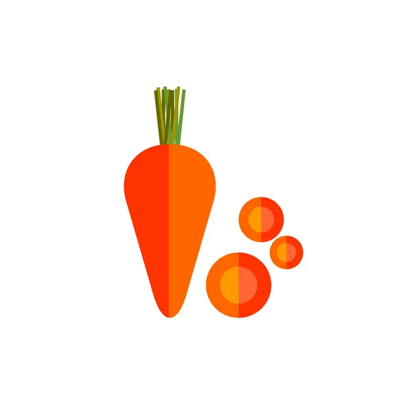 Zanahoria corte icono de color vector plano — Archivo Imágenes Vectoriales