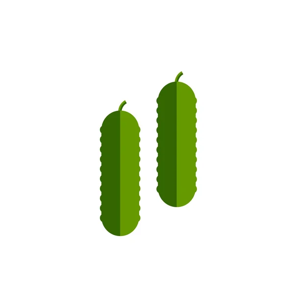 Pepino icono de color vegetal vector plano — Vector de stock