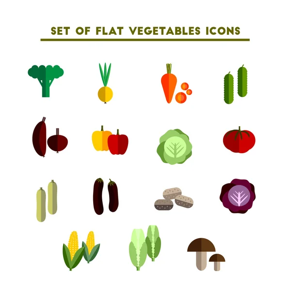 Conjunto de vector de color plano icono vegetal — Archivo Imágenes Vectoriales