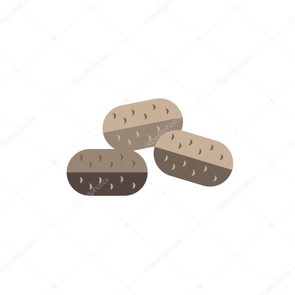 potatoes color vegetable flat icon vector