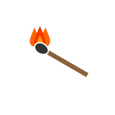 Maç renkli düz vektör simge yanan