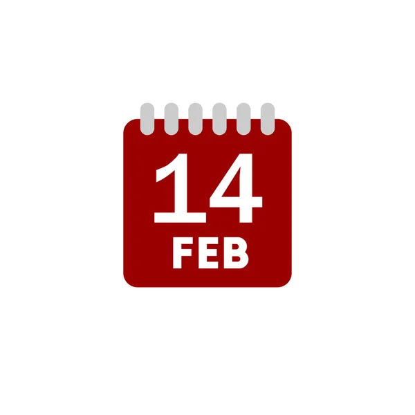Färg datum kalenderikonen alla hjärtans dag — Stock vektor