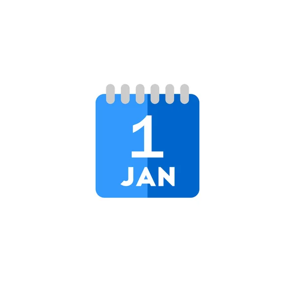 Color date calendar new year flat vector icon — Stock Vector