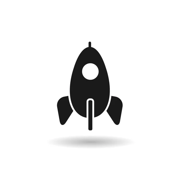 Black of rocket flat vector icon — Stock Vector