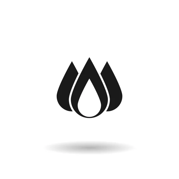 Fuego icono de vector plano negro — Vector de stock