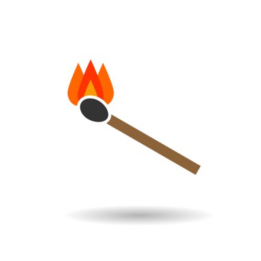 Maç renkli düz vektör simge yanan