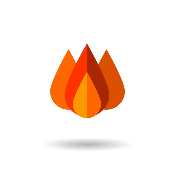 Feuer farbige flache Vektor-Symbol — Stockvektor
