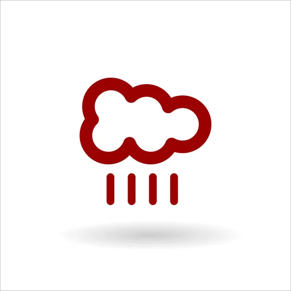 Nuvem de cor com ícone de linha de vetor de chuva —  Vetores de Stock