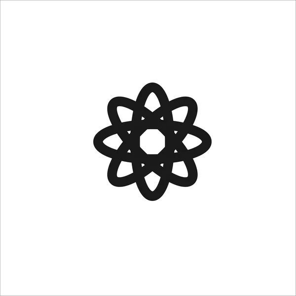 Чорна структура піктограми векторної лінії атома — стоковий вектор