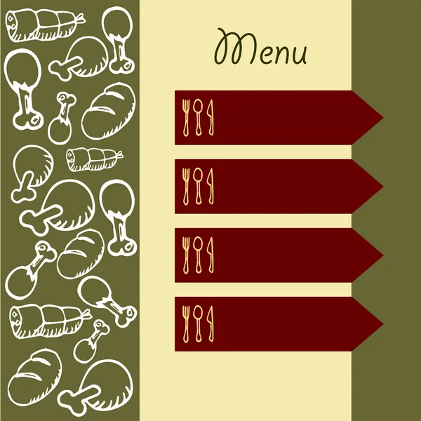 Szablon dla restauracji menu jedzenie mięsa chleba — Wektor stockowy