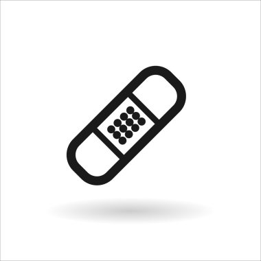 siyah tıp alçı vektör satırı simgesi