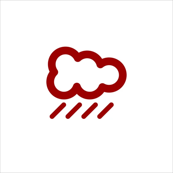 Kleur wolk met regen vector lijn pictogram — Stockvector