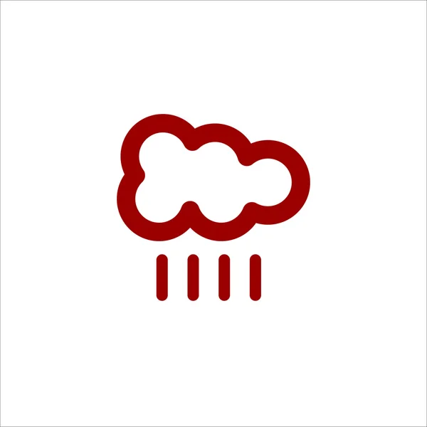 Kleur wolk met regen vector lijn pictogram — Stockvector