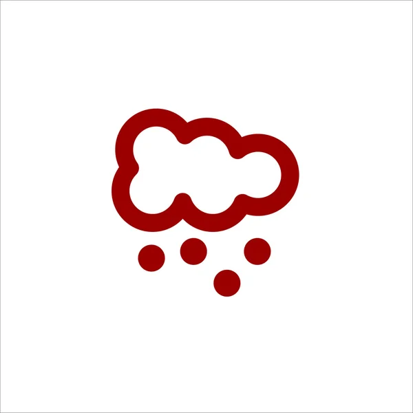 Nube di colore con icona della linea vettoriale neve — Vettoriale Stock