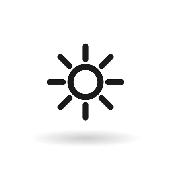 Siyah güneşli hava vektör satırı simgesi — Stok Vektör