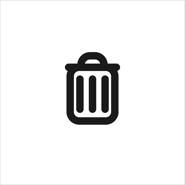 Lixo preto lata ícone vetor de linha —  Vetores de Stock