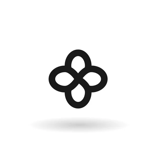 Black Buddhist pattern line icon set — Stock Vector