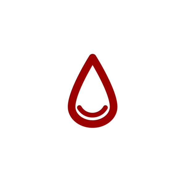 Gota de color de la línea de sangre icono — Vector de stock
