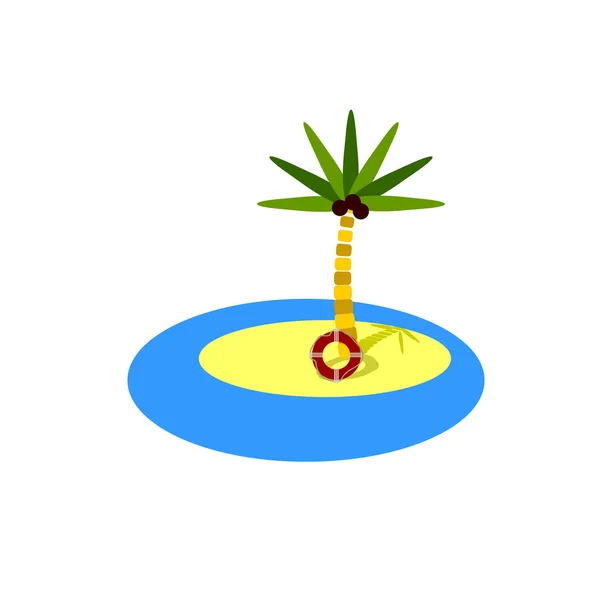 Плоский иконка Райского острова — стоковый вектор