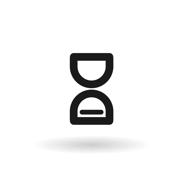 Reloj de arena icono negro — Vector de stock