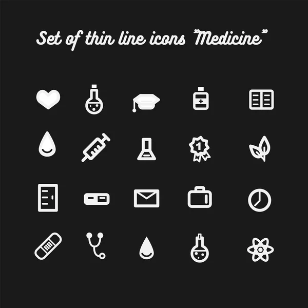 Set vector dunne pictogram gezondheidszorg — Stockvector