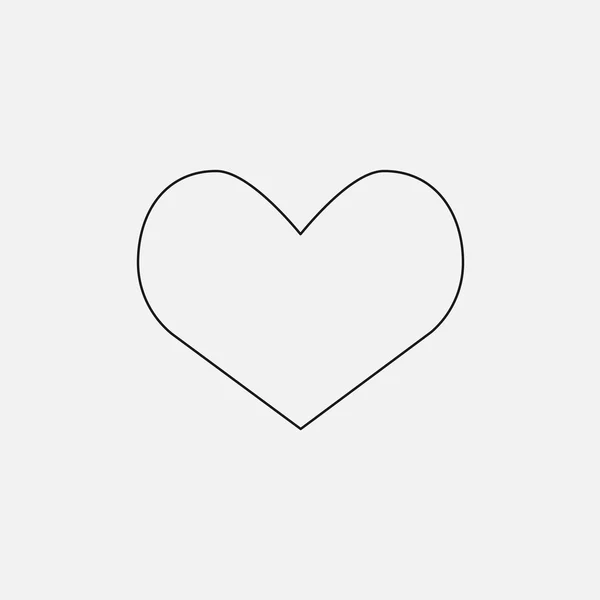 Coração e cardiograma ícone fino —  Vetores de Stock