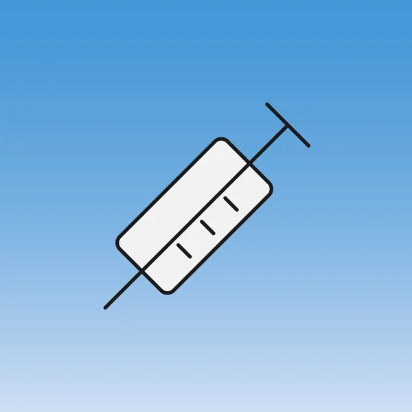 Strzykawka medycyna linii wektor ikona — Wektor stockowy