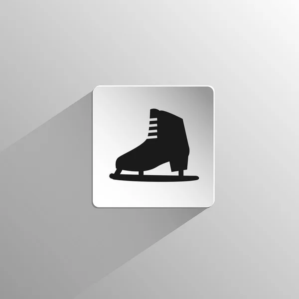 Ice skating black icon — Stock Vector