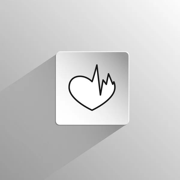 Sick heart black icon — Stock Vector