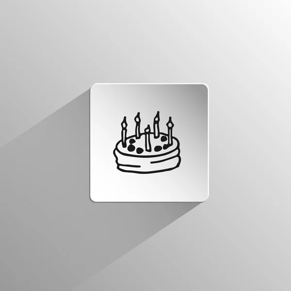 Pastel cumpleaños Doodle icono negro — Archivo Imágenes Vectoriales