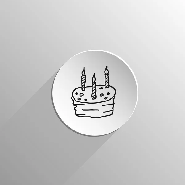 Торт день народження Dodle чорна ікона — стоковий вектор