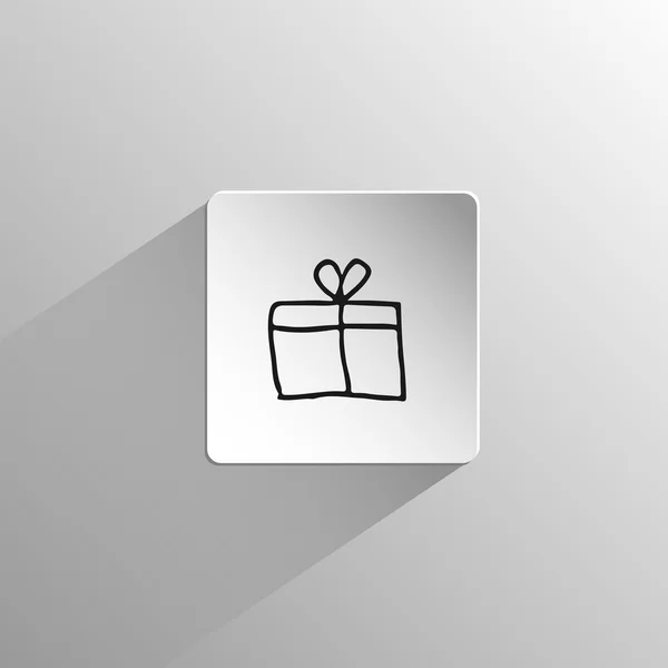 Caja de regalo Doodle icono negro — Archivo Imágenes Vectoriales