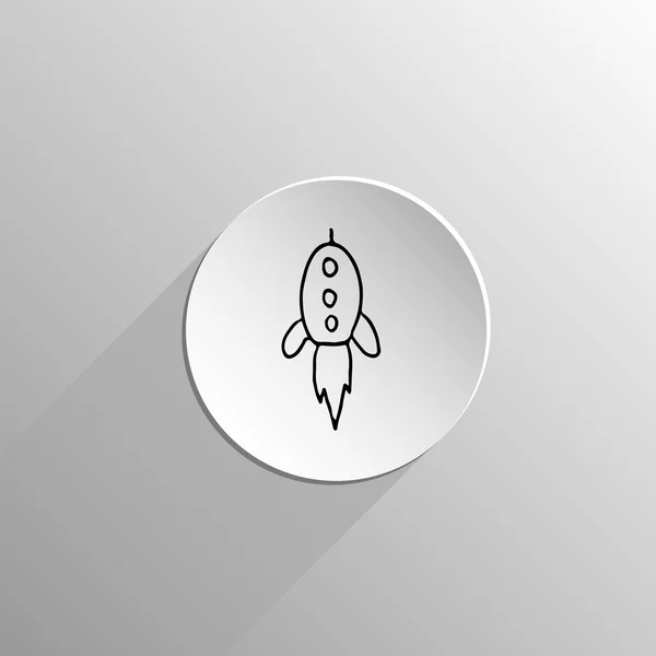 Flying rocket black icon Doodle — Stock Vector