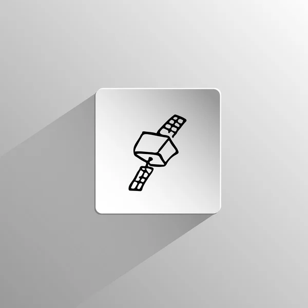 Satélite espacial icono negro Doodle — Vector de stock