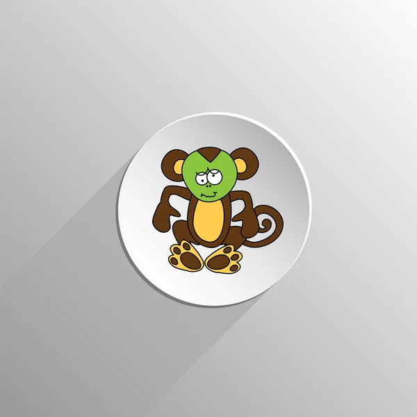 Cute colored monkey icon — Stock Vector