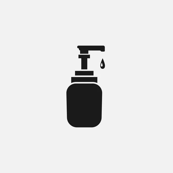 Gel lavado mano plana icono negro — Vector de stock