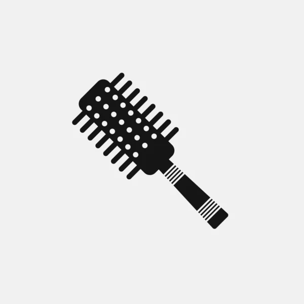 Ikon hitam rambut sisir cukur - Stok Vektor